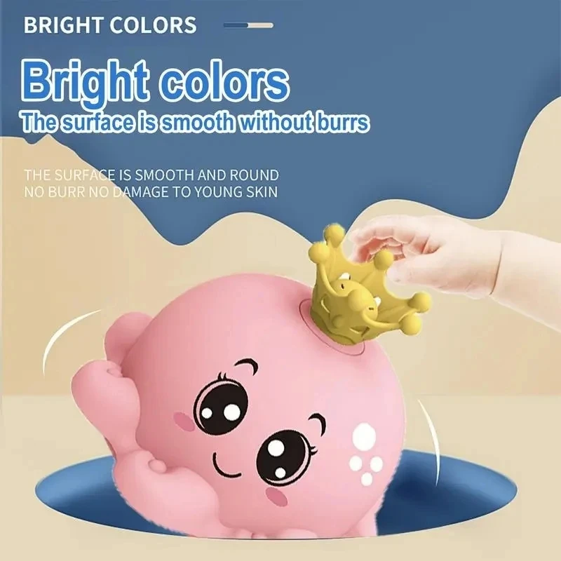 Baby Bath Toys Whale Electric Inductive Water Spray Ball with Light Bathroom Bathtub Swimming Toys for Toddler Infant Children 5