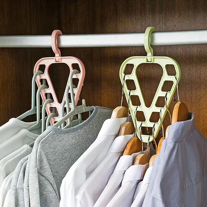 Magic Space Saving Clothes Hangers Standard Hangers with 9 Holes Space Saving Hangers, Multifunctional Closet Organizers and Storage, Foldable Closet