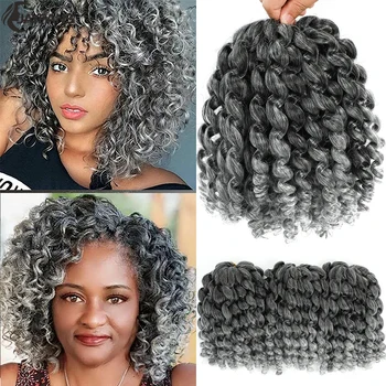 Ombre Jumpy Wand Curl Crochet Hair T 27 30 350 613 Purple Grey 14 Colors 20 Roots Jamaican Twist Synthetic Braid Hair For Women 1