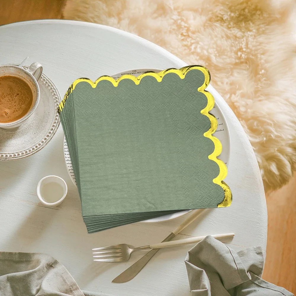 Soft Green Napkin Papers Table Fragrance Free Mouth Cloth Tissue Servilletas Decoupage Vintage Surtidas paper napkins 20/80pcs