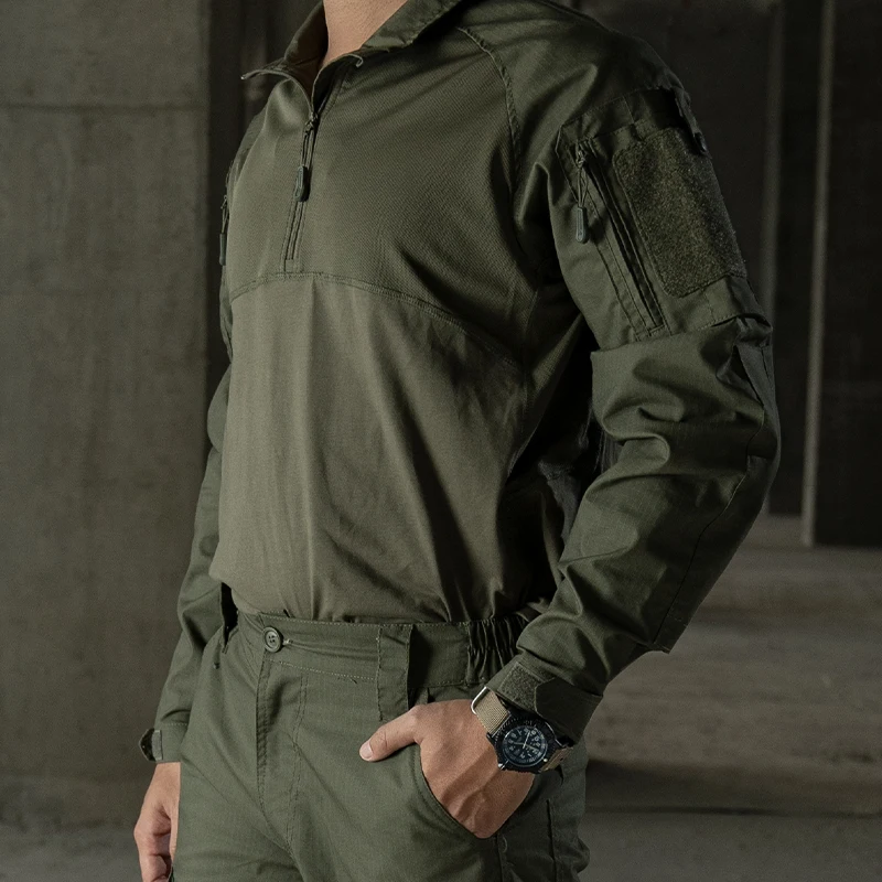 IDOGEAR Tactical Uniform Shirt & Tactical Pants BDU Combat Clothes Elbow Pads