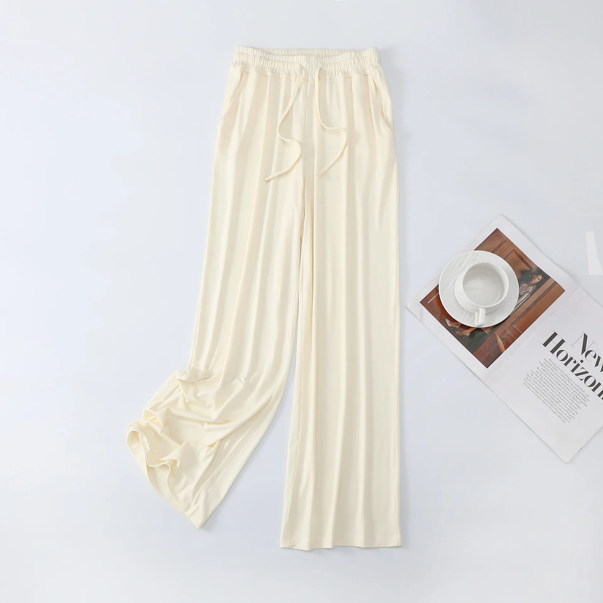 Dames pyjamabroek gestreept lichtgewicht en ademend voor lounge_voghion.com