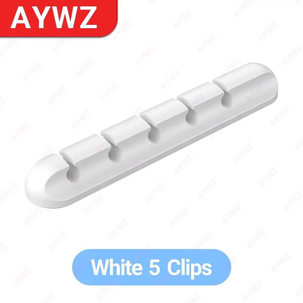 Adhesive Cable Holder Clips for Desk and Nightstand Wire Organization
