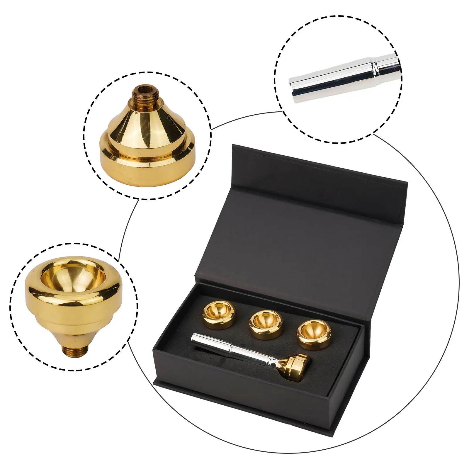 

New Practical Quality Useful Mouthpieces Set Kit Mouthpiece Parts Plated 3.15inch 7C 5C 3C 1.5C Accessories Brass