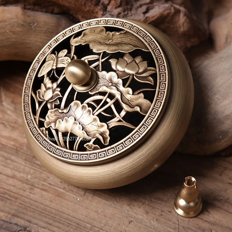 Retro Pure Copper Incense Tools Starter Set Home Seal Extension Equipment Indoor Office Incense Burner Decoration Supplies