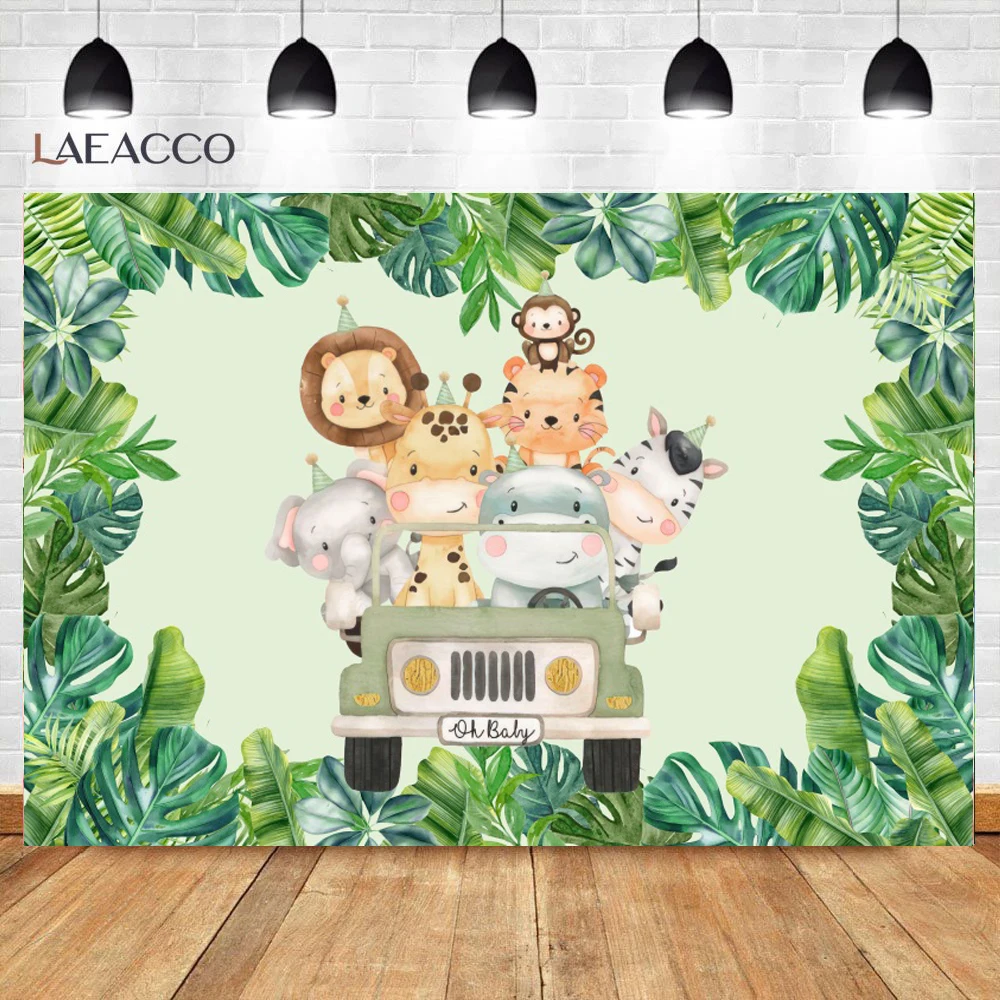 Photo Backdrop Gray White Wood Planks Board Jungle Safari Birthday Party Poster Photozone Photo Background Photographic Backdrops