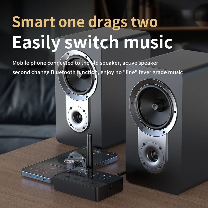 Bluetooth 5.3 aptX/HD/LL Audio Adapter 3.5mm AUX R/L Wireless Stereo Receiver Transmitter VAORLO Connect two Bluetooth devices