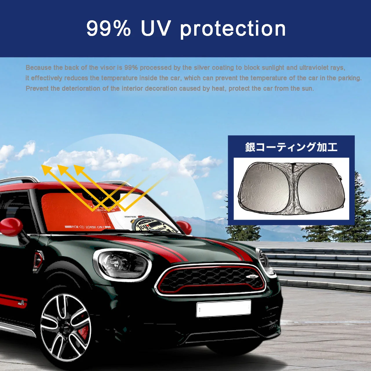 Windshield Sunshade Car Front Window SunShade Cover Blocks UV Reflector Mini Cooper One R50 R53 R56 R60 F55 F56 R58 R59