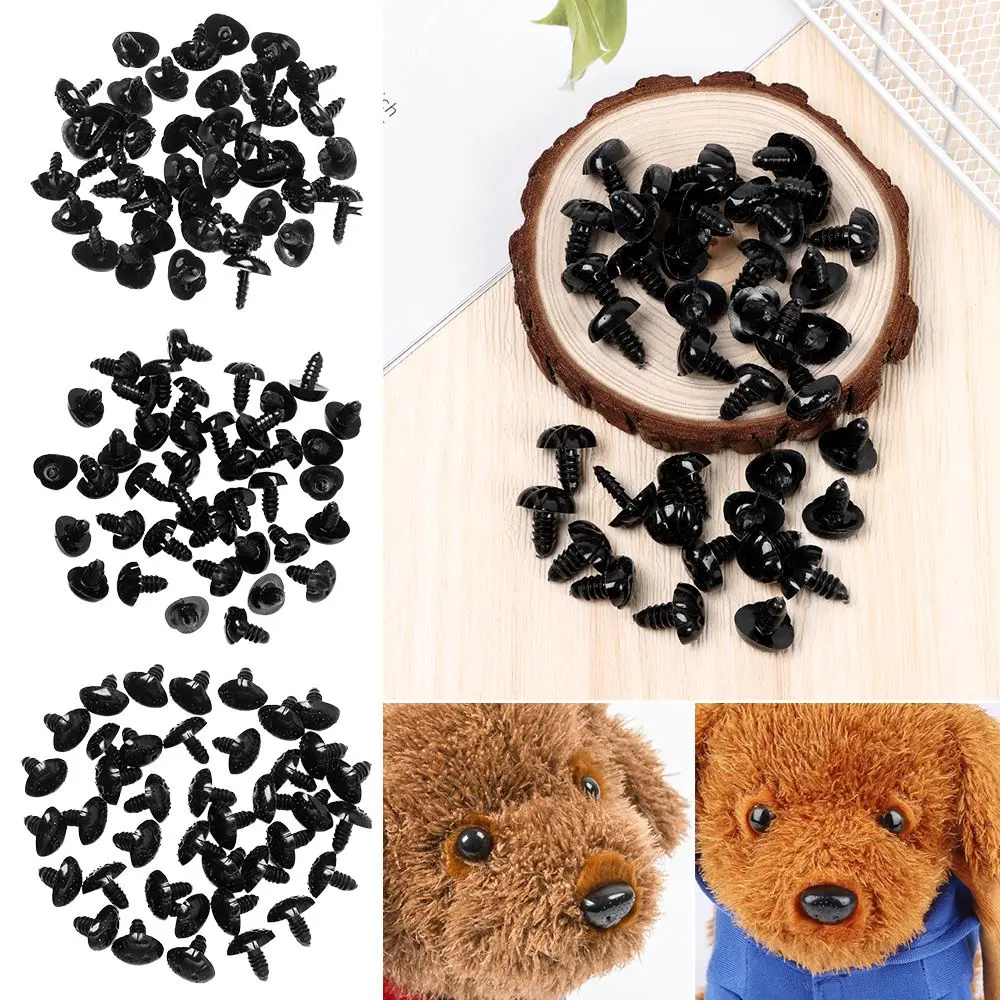 40Pcs Black Plastic Safety Noses For Teddy Bear Doll Animal Puppet Crafts Children DIY Doll toys Accessories Dog Puppy Nose
