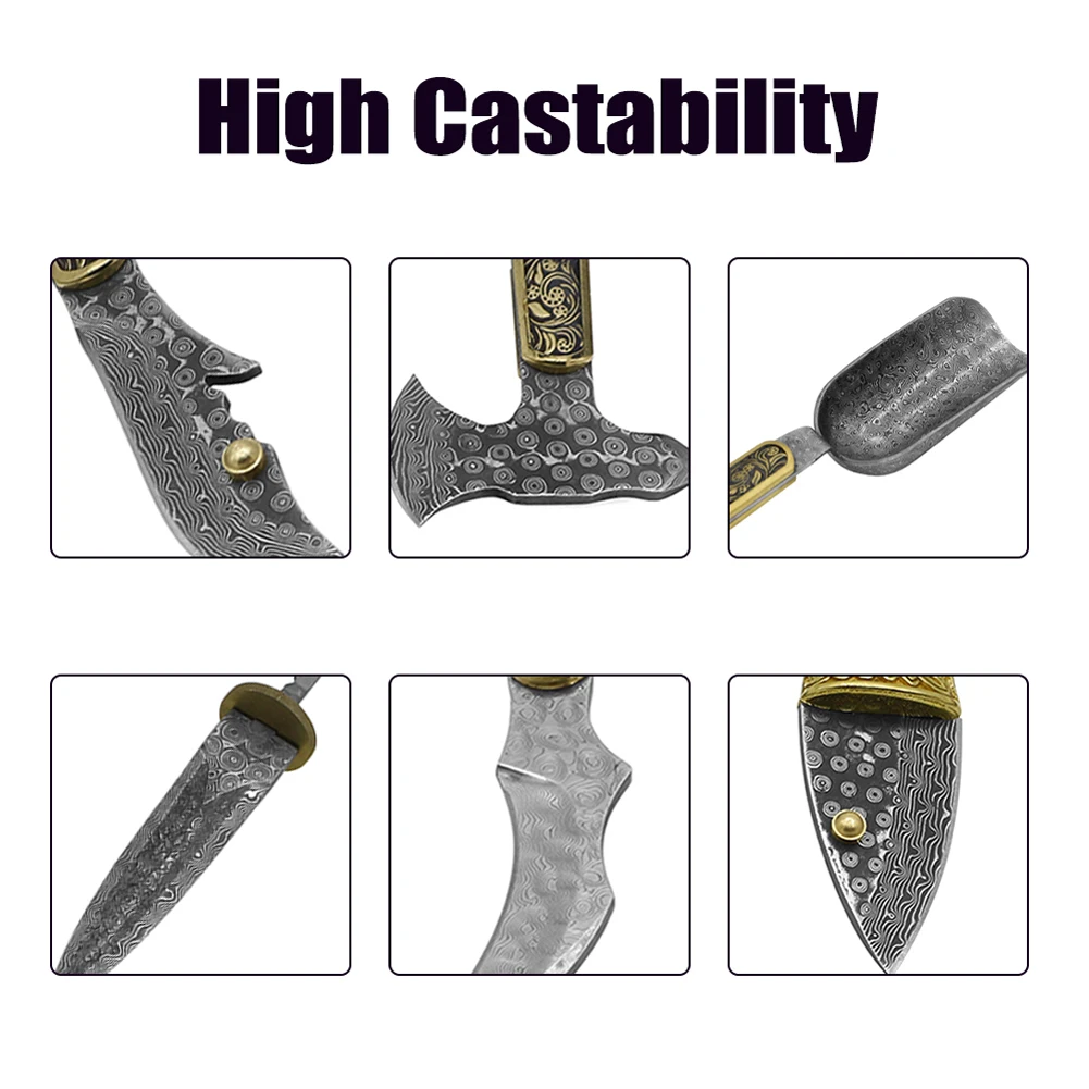 Damascus Steel Billet Patterned Steel Cutter Embryo Forging Materials Quenched S
