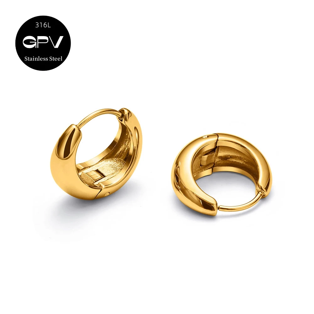 2PCS 316L Medical Stainless Steel Earrings With A Niche Design Women's Perforated Jewelry Light Luxury Ear Rings 4