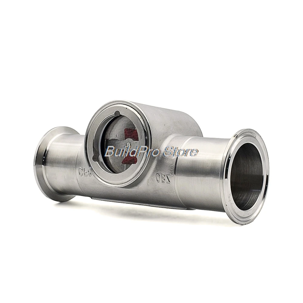 1.5"/2"304 Stainless Steel Window Flow Indicator with Impeller Observer,Three Clamp OD50.5-64mm, Flow Meter for Oil/Water/Liquid