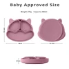 New BPA Free Baby Sucker Silicone Dining Plate Cartoon Children Dishes Plate Toddle Training Tableware Kids Feeding Bowls 4