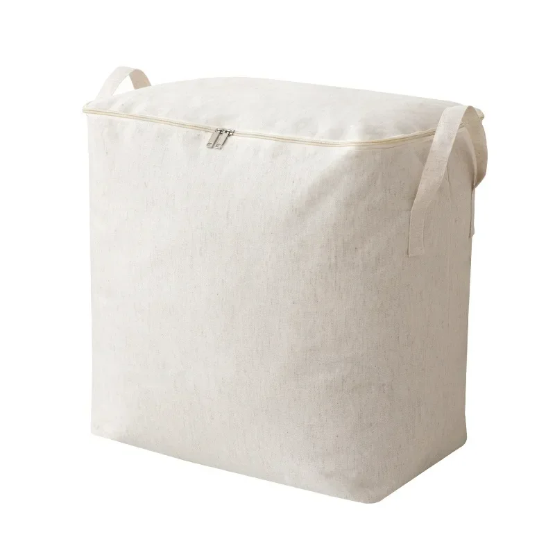 Thickened Large Cotton Storage Bag Linen Bag Quilt Storage Zipper Portable Moisture-proof Clothing Organizer  Under Bed Storage 6