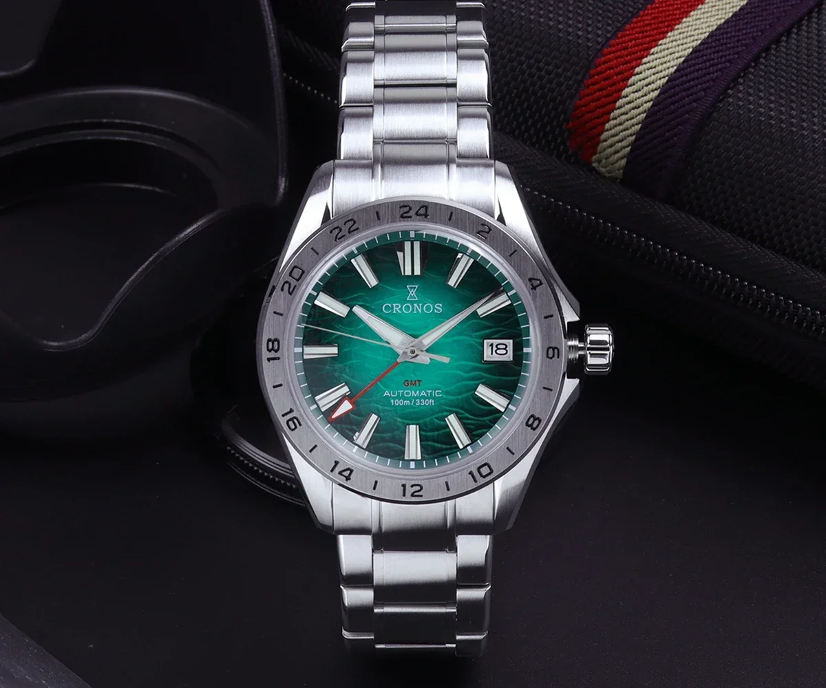 Cronos GS L6029 GMT Automatic Watch — NH34 | Jewelry Addicts