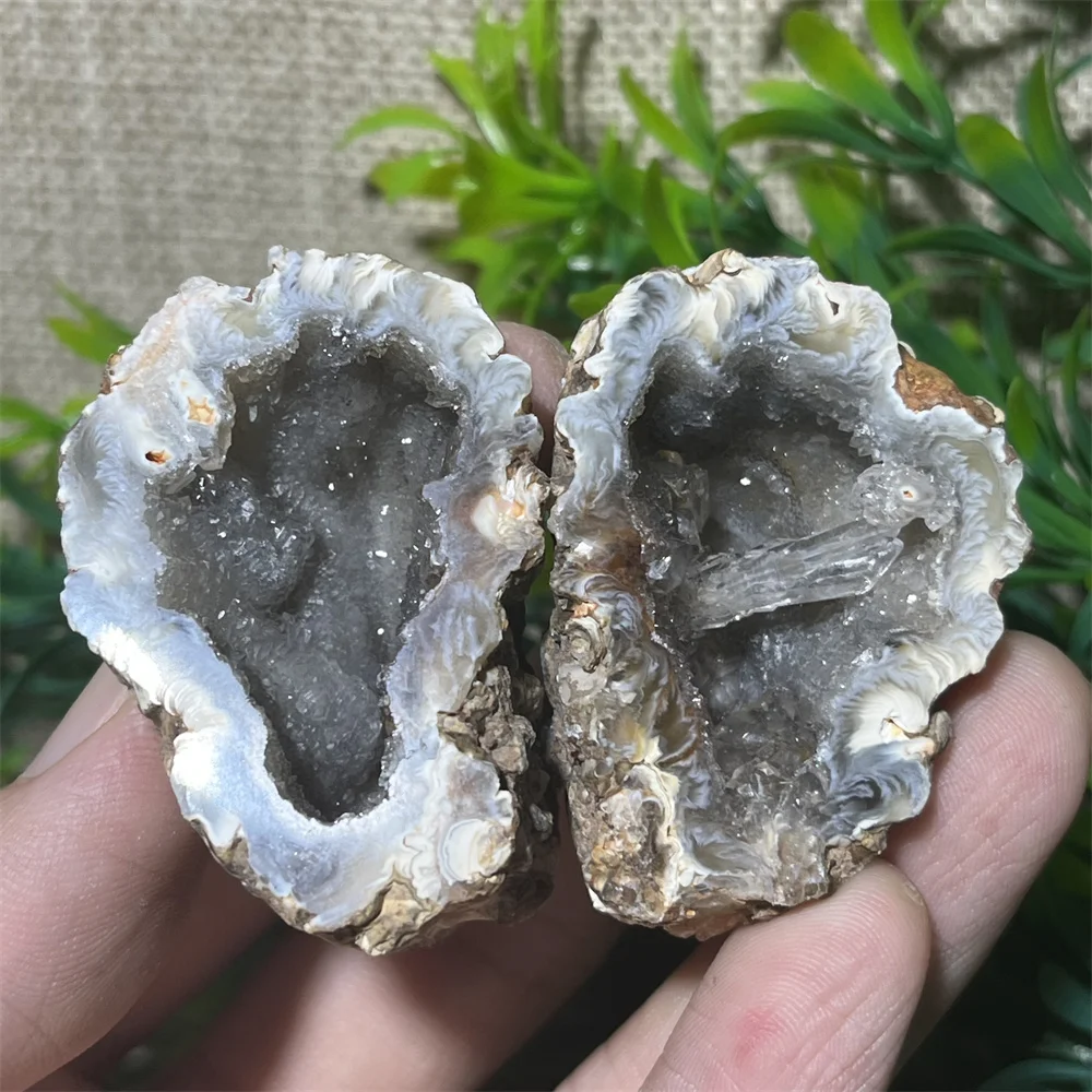 Pair Natural Geode Druzy Crystal Agate Specimen Stone High Beauty Quality Healing Reiki MineralsHome Decoration 4