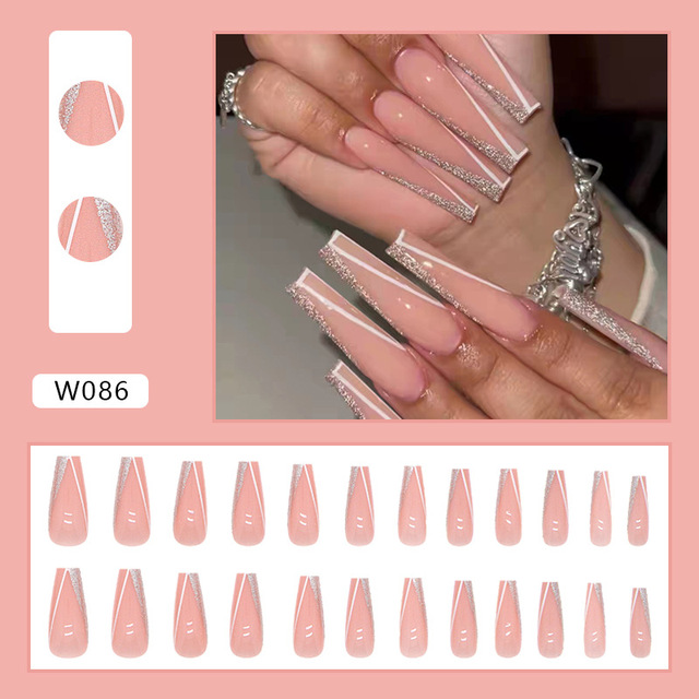 detachable fake nails with design butterfly press on nails coffin long artificial nails with glue fingernails fake