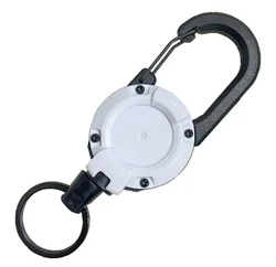 Durable Retractable Keychain with Steel Cable and Carabiner Clip (A)