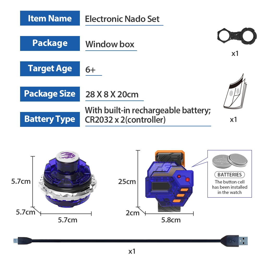 Extron Nado 3-Contrôleur électronique Thunder SUNlion, anneau métallique, gyroscope de combat, rotation automatique, jouets pour enfants