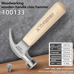 Compact High Carbon Steel Hammer with Solid Wood Short Handle - Octagonal or Round Head Design (Claw hammer)
