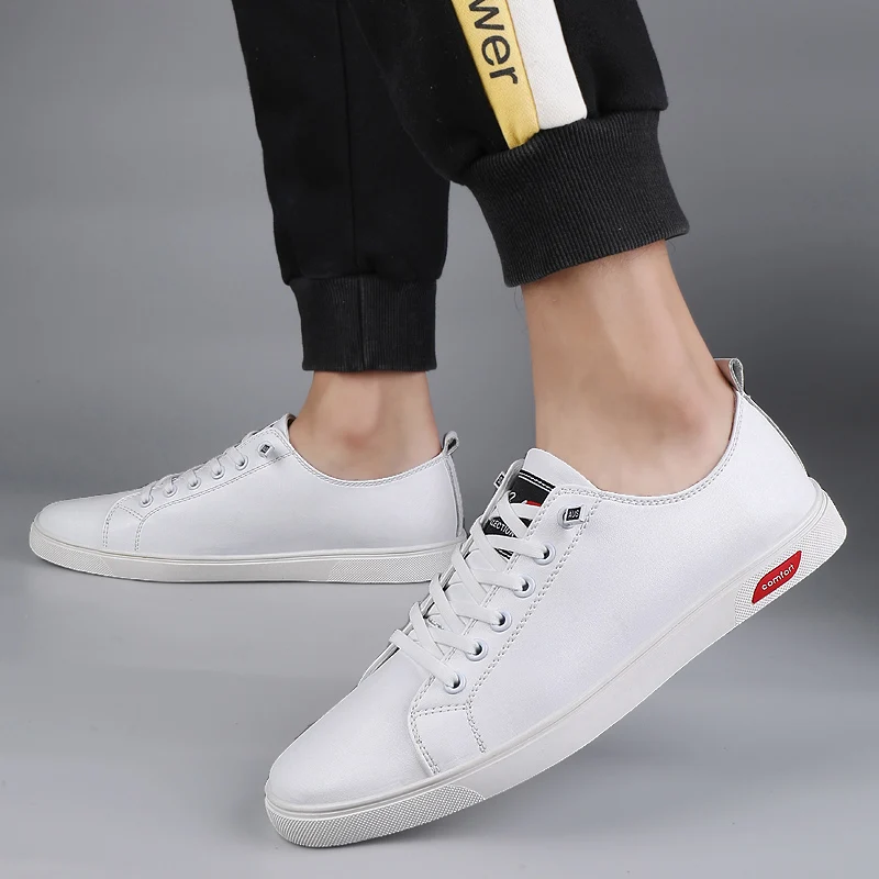 Genuine Leather Mens Luxury Brand Casual Shoes Fashion Handmade Classic White Shoes Outdoor Comfort Men Sneakers Business Office