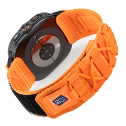 Sports Nylon Woven Loop Wristband Bracelet for Galaxy Ultra 47mm (Orange-B)