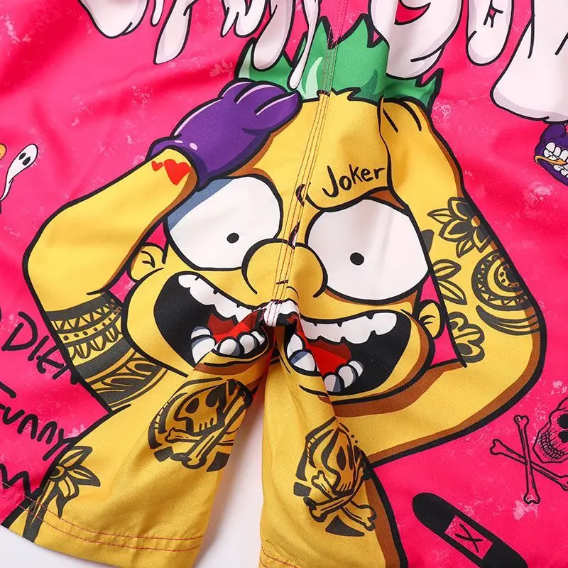 Fashion Brand Cartoon Shorts Women's Men Summer New Casual Loose Three-Dimensional High Waist Wide Leg Pants