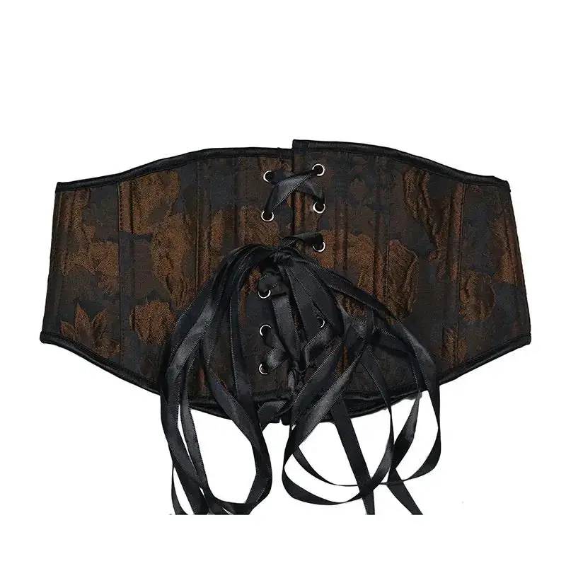 Damen Vintage Lolita Korsett-Top mit Sonnenblumen-Reliefdruck, kurzes Schnür-Bustier, Latex-Taillentrainer, Shapewear, Übergröße – Detail 25