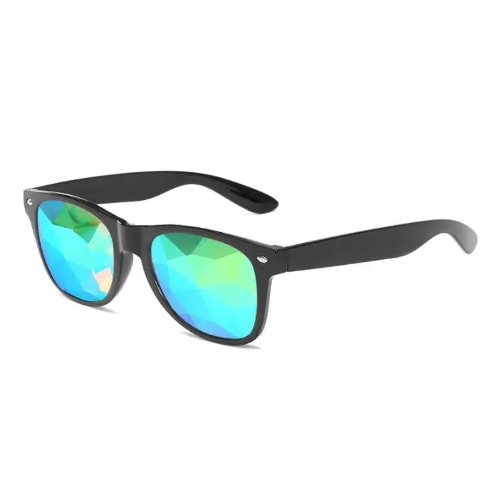 kaleidoscope glasses metal Sunglasses Women Party Psychedelic Prism Diffracted Lens EDM Sunglasses Female