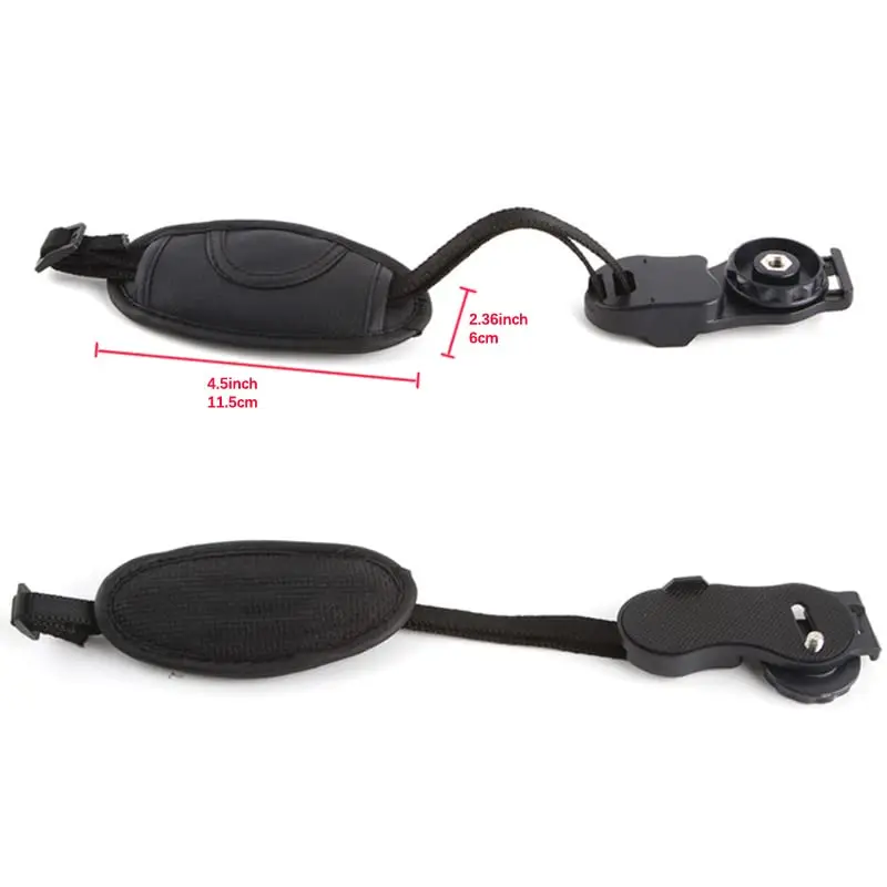 Dragonne pour appareil photo GoPro avec mousqueton solide, vue en gros plan.