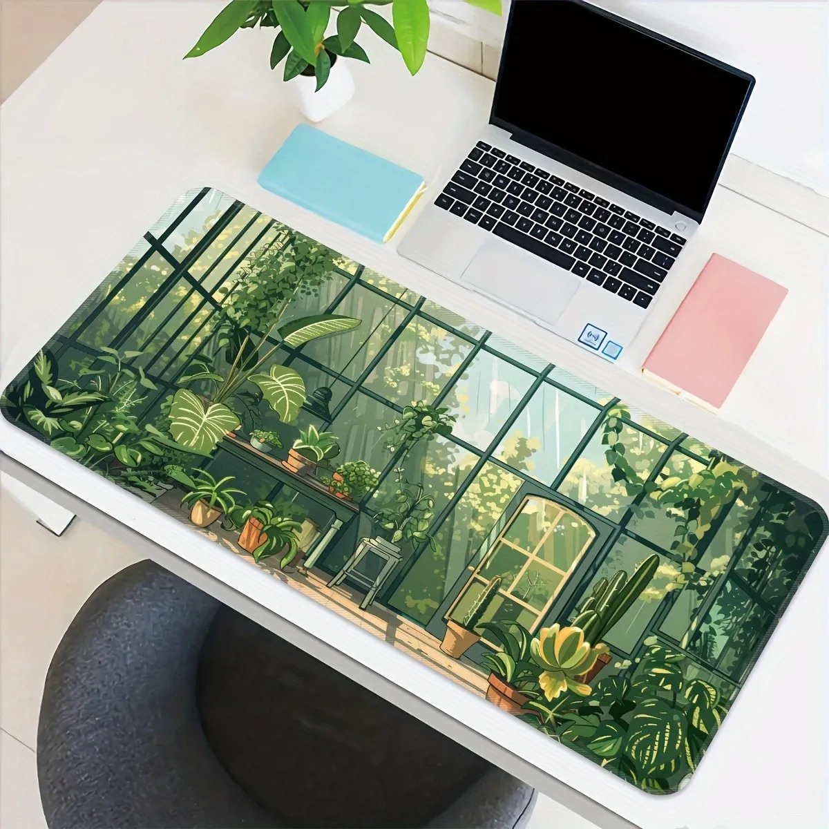 Greenhouse Garden Large extended gaming mousepad, non-slip rubber base precision edge, washable rectangular table mat, suitable 3