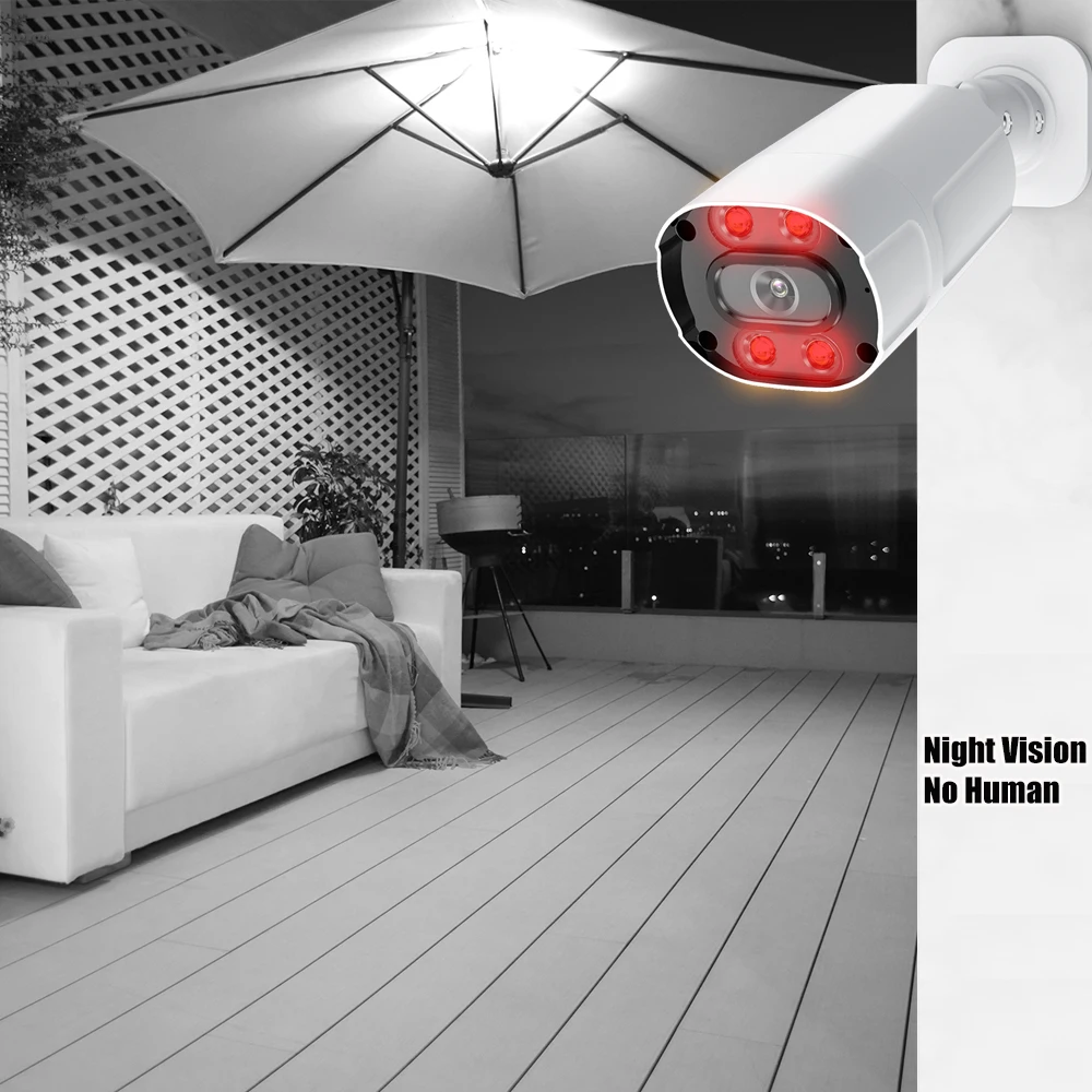 HD 5MP Ai Smart Camera PoE With Audio Security Camera Outdoor Waterpfoof Night Vision Video Surveillance Metal Case surveillance camera