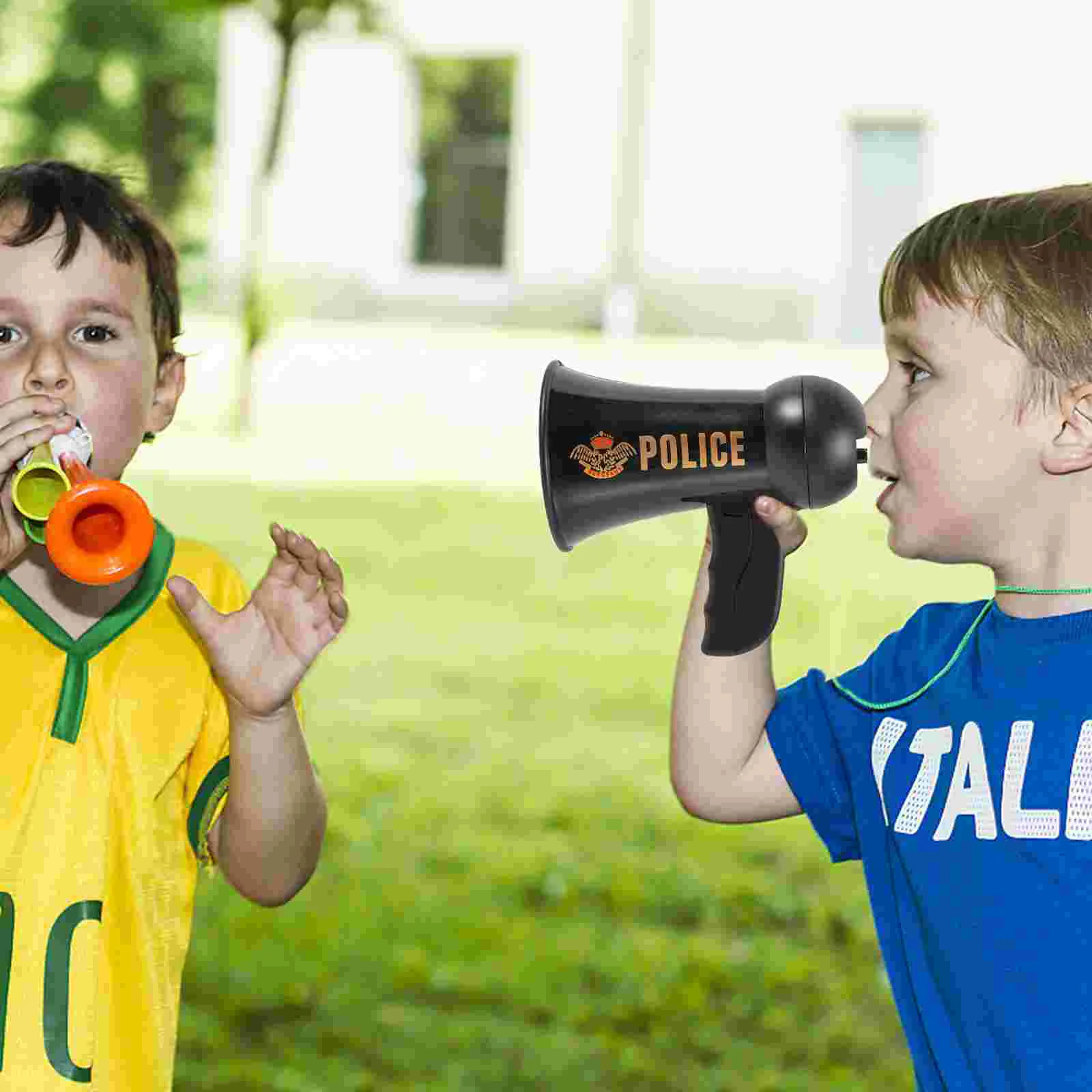 Police Trumpet Toy Child Cosplay Loudspeaker Horn Officer Amplifier Plastic Kids Pretend Play Team Sports Fan Horns