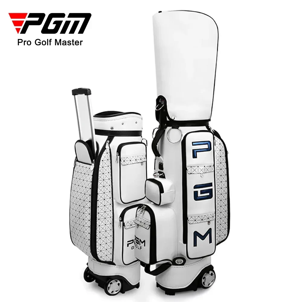 

Pgm Retractable Golf Aviation Bag Professional Clubs Bag Durable High Capacity PU Waterproof Travel Package With Wheels QB036