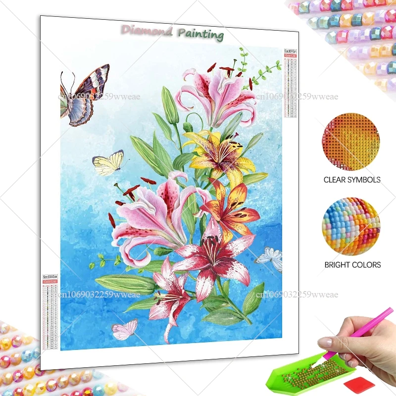 5D DIY Diamond Painting Flower Butterfly Full Drills Diamond Mosaic Animal Diamond Embroidery Kit Rhinestone Home Art Decoration