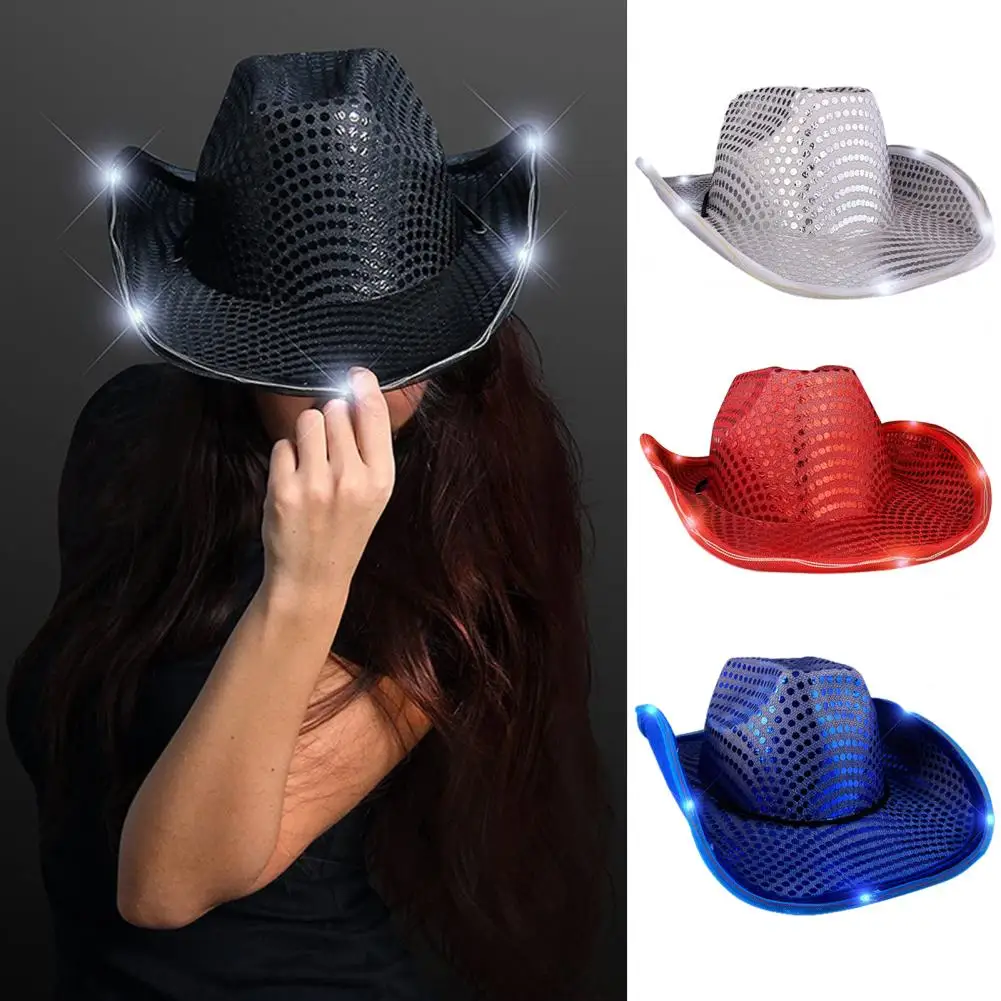 Disco-Ball-Cowboy-Hat-Handmade-custom-LED-Luminous-cowboy-hat-Suitable
