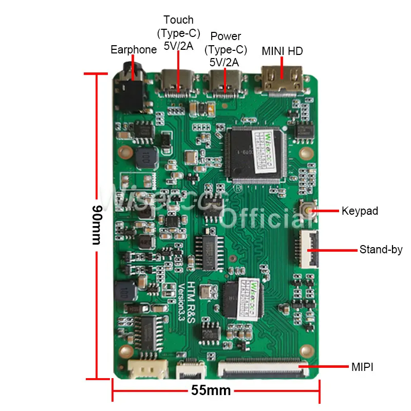 Wisecoco 7 polegada ips display 1920x1200 tft