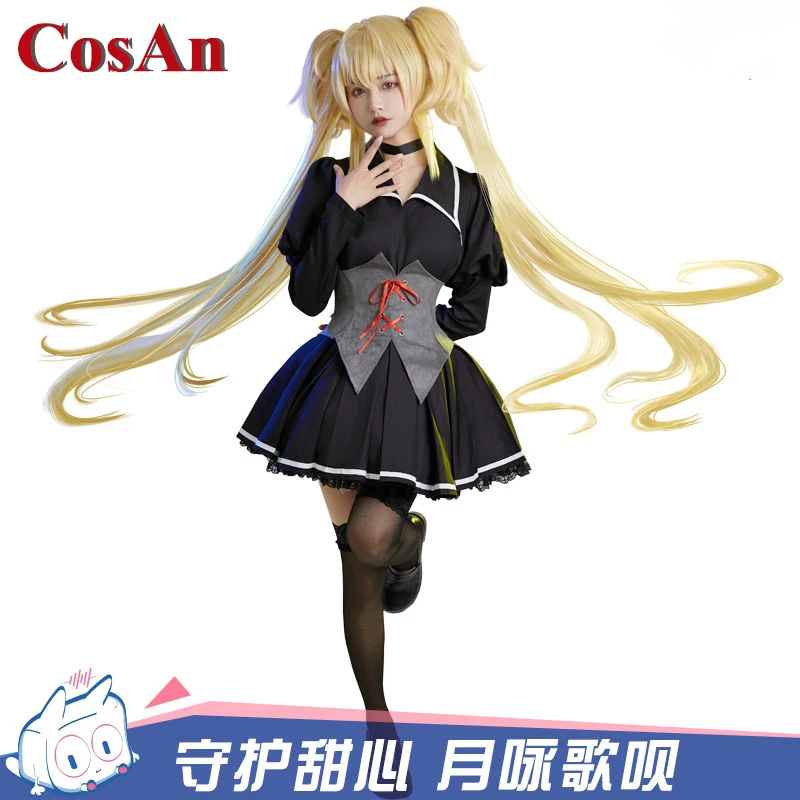 

CosAn Anime Shugo Chara Tsukiyomi Utau Cosplay Costume Lovely Sweet Black Formal Dress Activity Party Role Play Clothing