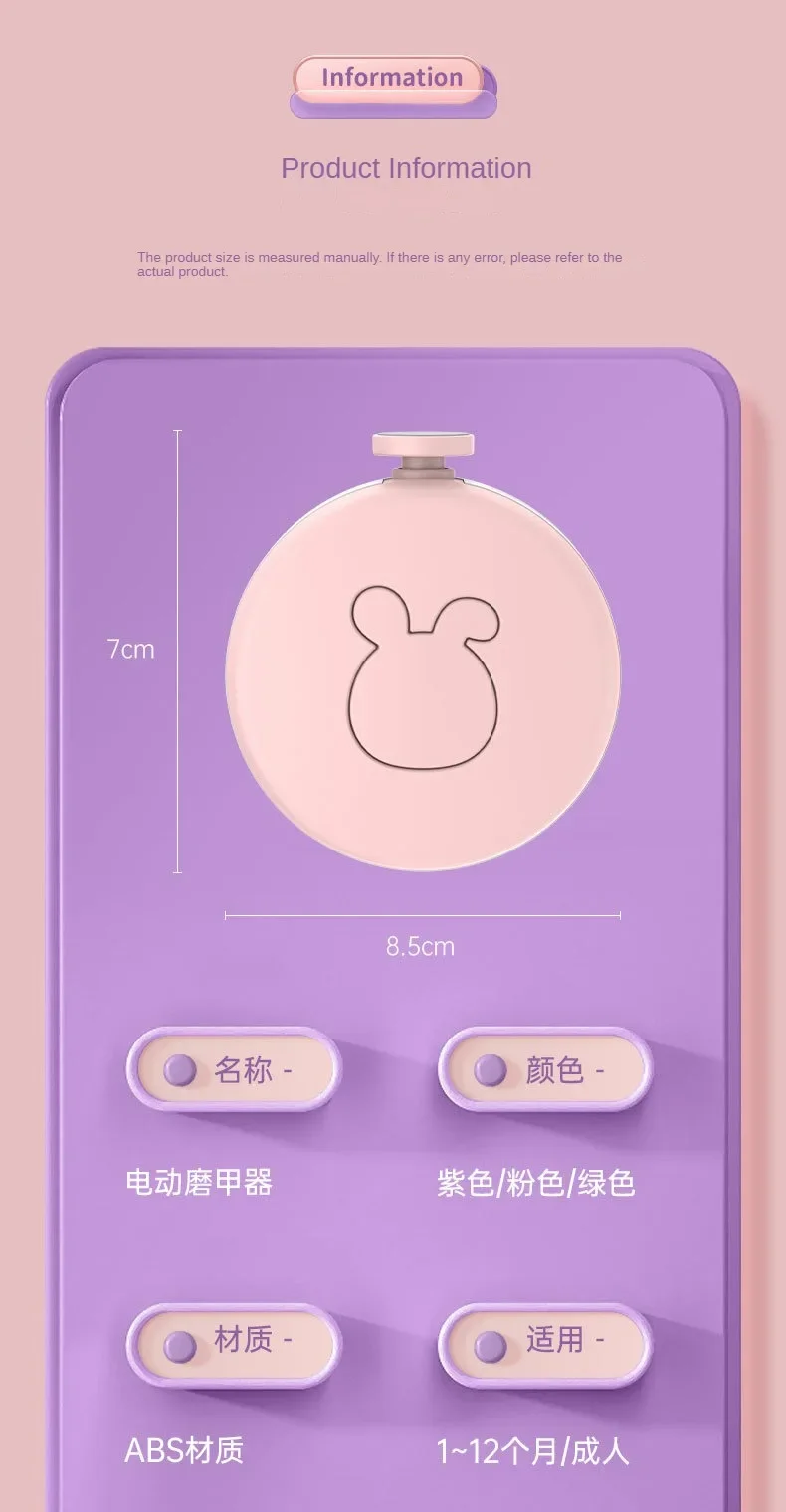Tondeuse électrique, outils de soins, ensemble d'hygiène pour enfants, outil de polissage pour enfants, manucure pour bébé, coupe-ongles_voghion.com