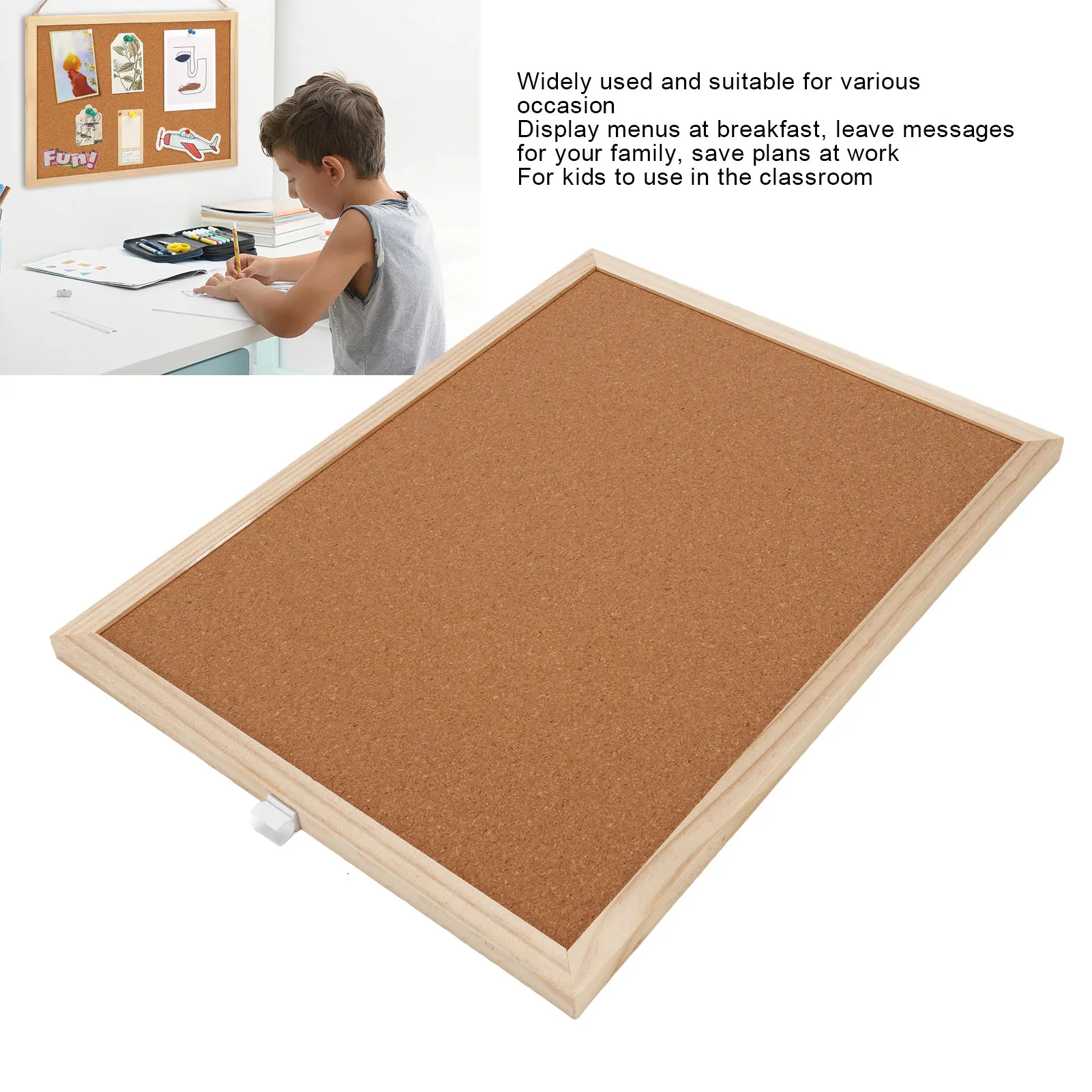 2PCS Cork Boards 30x40cm with Wooden Frame  Walls Decorative Hanging Pin Notice Memo Bulletin Board Cork Boards