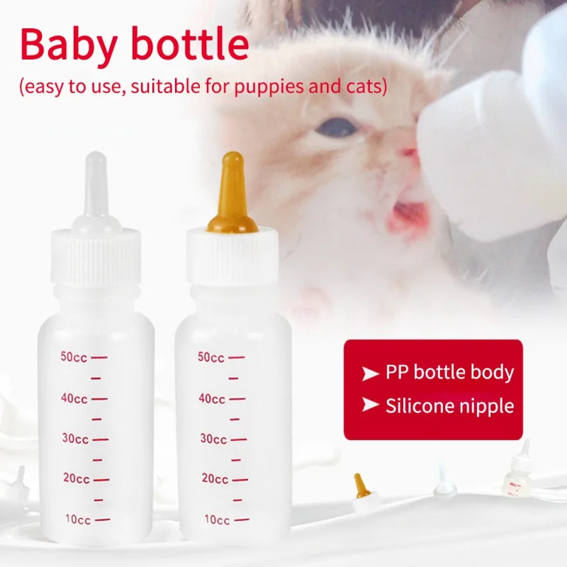 

Puppy Kitten Feeding Bottle Pet Dog Cat Bady Nursing Water Milk Feeder With Cleaning Brush Newborn Cat Drinking Bottle