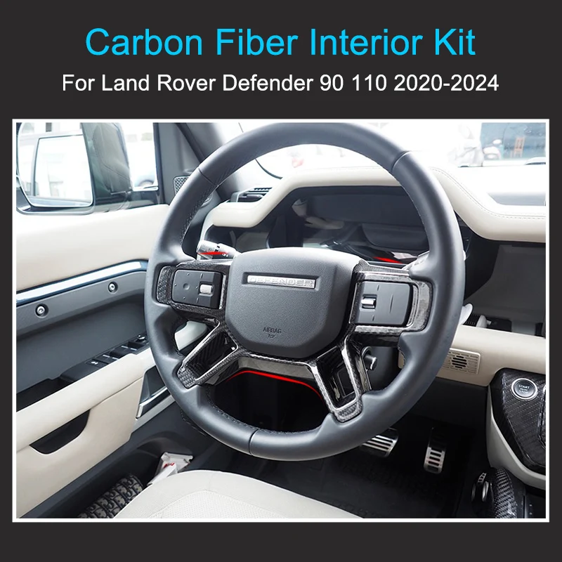Carbon Fiber Interior Kit for Land Rover Defender 110 Accessories 2020-2023  for New Defender 90 Real Carbon Fiber Trim panel - AliExpress