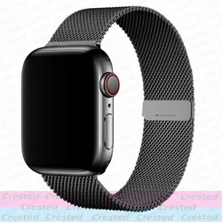 Sleek Milanese Loop Stainless Steel Watch Band Bracelet for S10-42mm 38 40 41mm (Black)