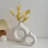 Simple Plastic Vase Donut Shape Single Flower Pot Home Living Room Decoration Table Ornaments Circle Flower Arrangement Vase 4