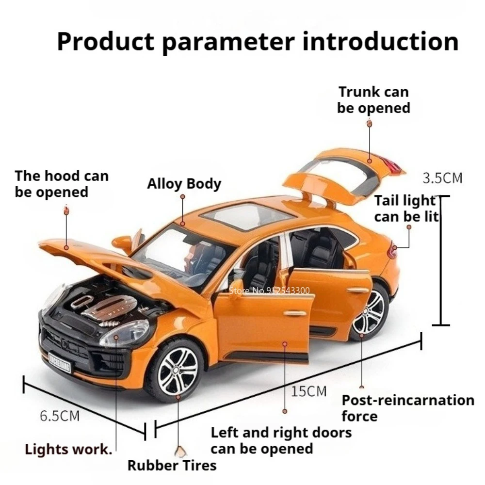 1:32 스케일 마칸 파나메라 자동차 모형 장난감, 도어 개폐 가능, 후진 모션, 사운드 및 라이트, 합금 다이캐스트 자동차, 애호가를 위한 선물