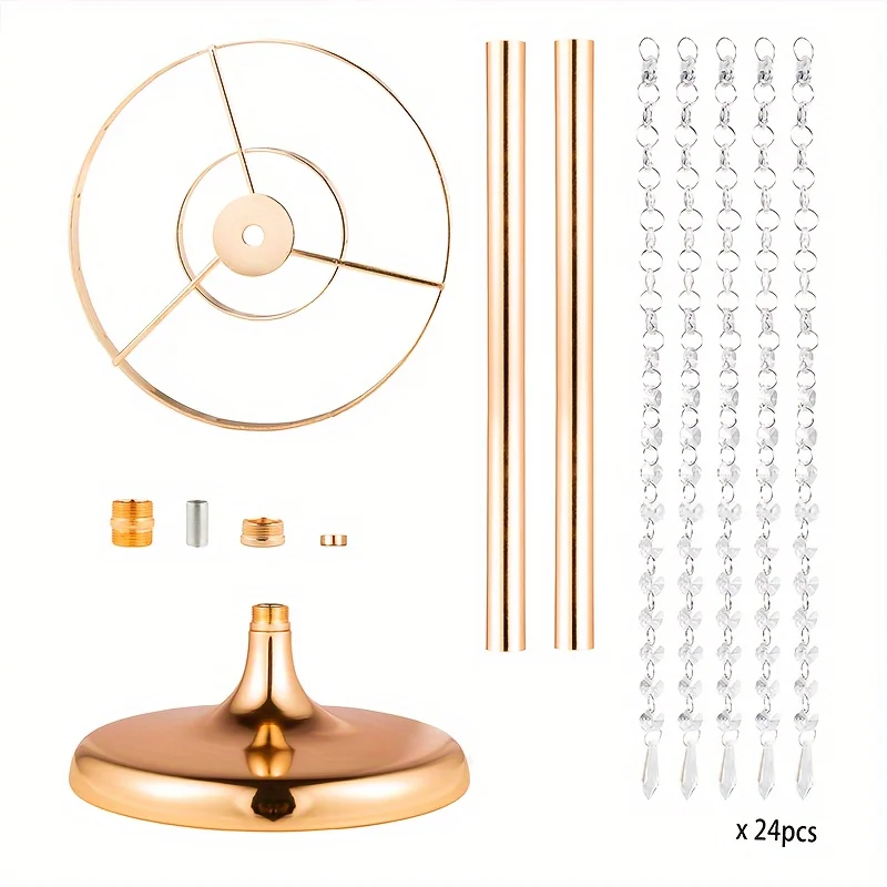Tall Metal Vases with Crystal Flower Stands