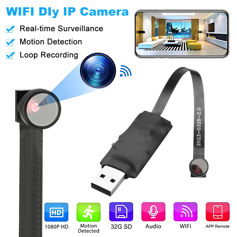 HD 1080P WiFi IP Mini Camera Video Recorder Real Time Home Security Mini Camera DIY Module Camera Support Remote Viewing