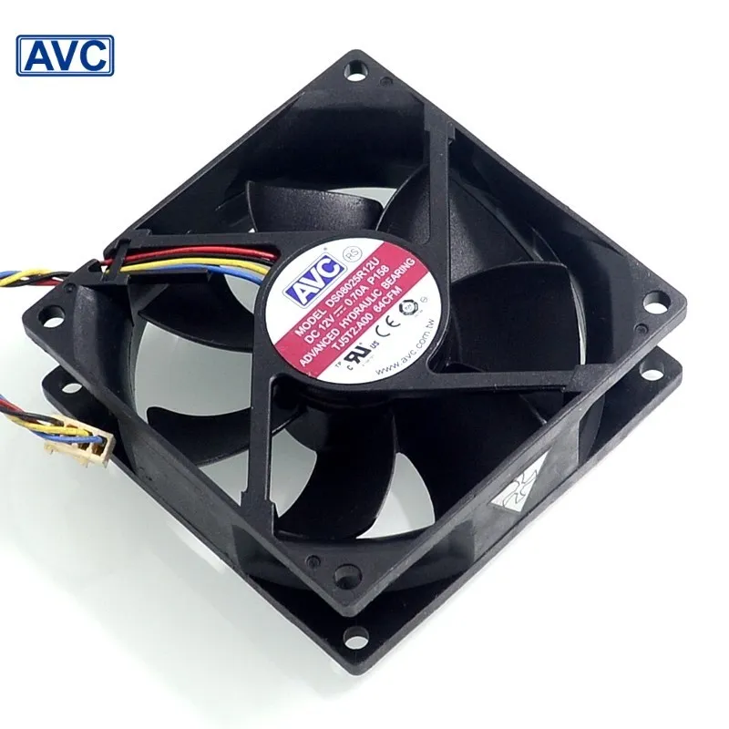 para Avc 8025 80 mm Ventilador de Refrigeração 12v 0.70a Pwm Ds08025r12u Controle de Velocidade do Ventilador de Refrigeração 80*80*25 mm - Imagem 3