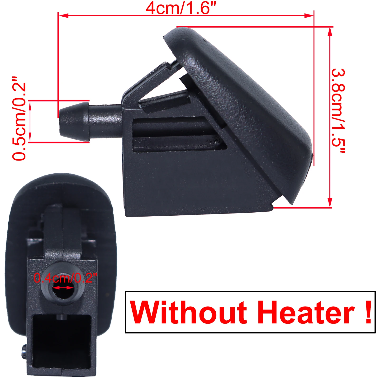 Enhanced Exterior Front Windscreen Wiper Washer Jet Nozzle - Pack of 2