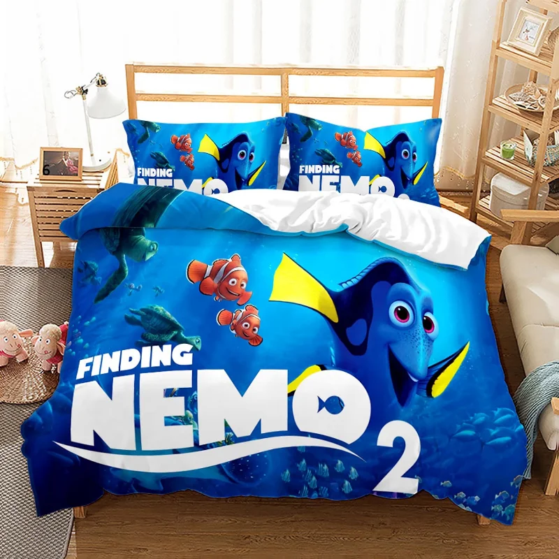 thumbnail image 1 of Disney-Juego de funda nórdica de dibujos animados, edredón con funda de almohada, juego de cama 3D, Ocean Life, Dory Marlin, Finding Nemo, 1 of 5